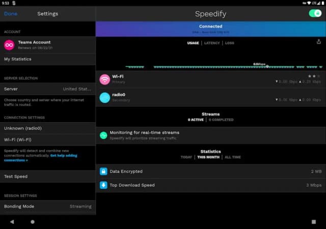 Speedify VPN screenshot