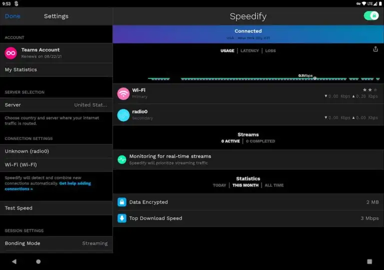 Speedify VPN screenshot