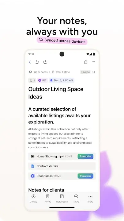 Evernote screenshot