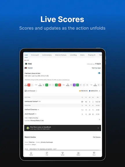 ESPNCricinfo screenshot