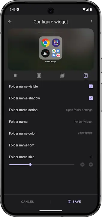 Folder Widget screenshot